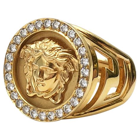 versace medusa 18k gold ring|versace medusa ring for sale.